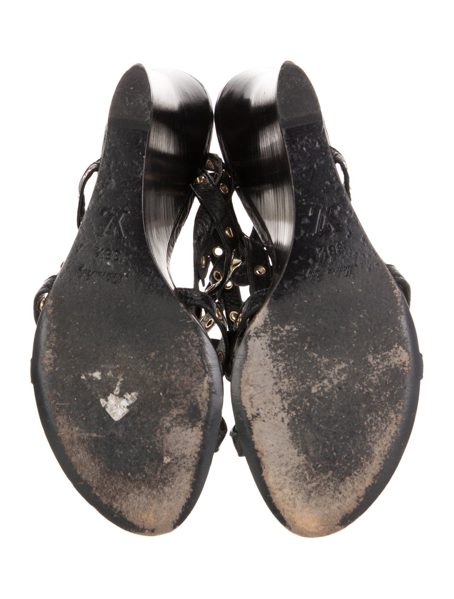 Louis Vuitton Leather Polka Dot Print Gladiator Sandals